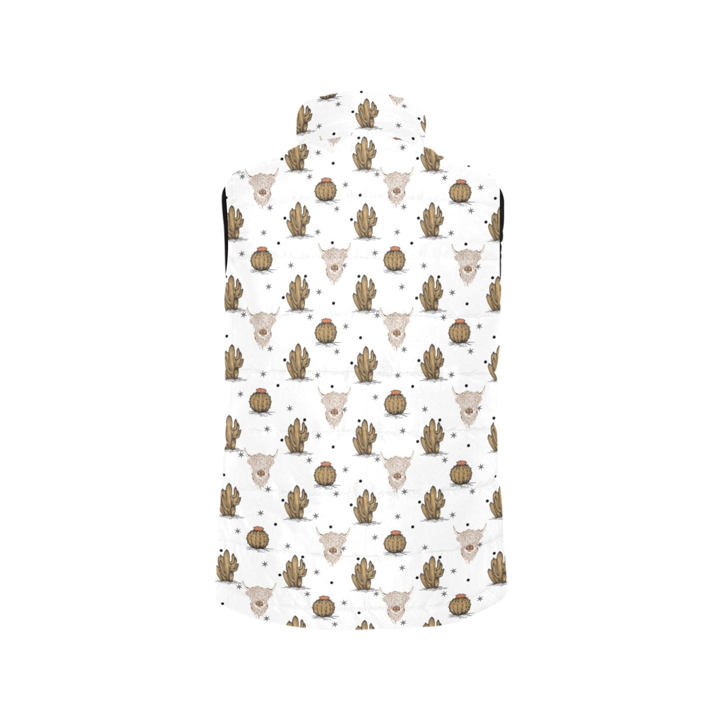 Baha Ranch Cactus and Highland Cow Puffy Vest