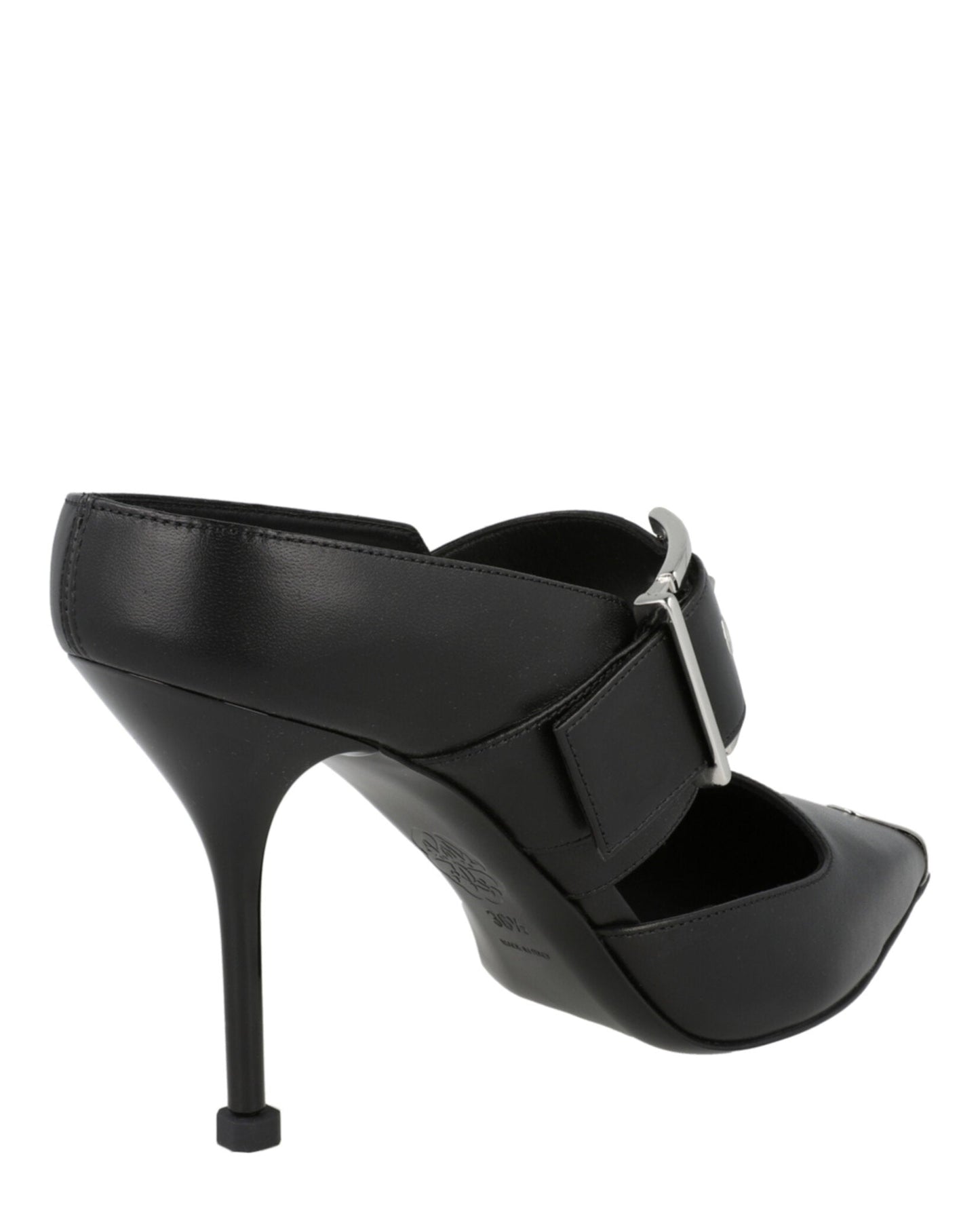 Alexander McQueen Buckle Leather Mules