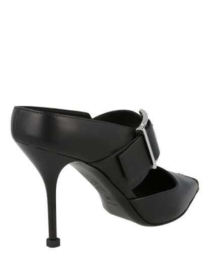 Alexander McQueen Buckle Leather Mules