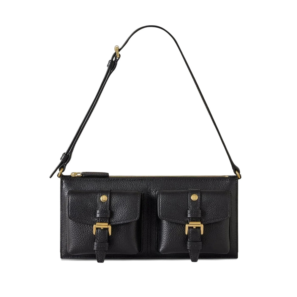 Shoulder Bag Black Calf Leather