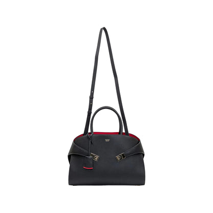 Tote Bag Calf Leather Black