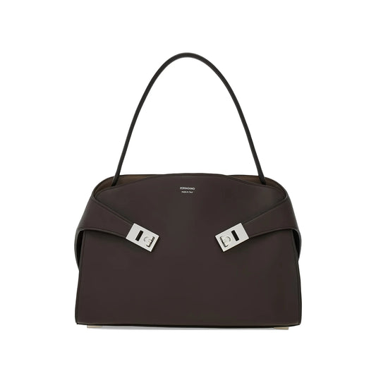 Shoulder Bag Brown Calfskin