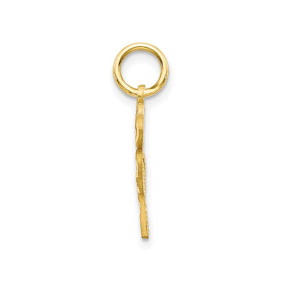Good Luck Four Leaf Clover Charm 14K Yellow Gold Pendant