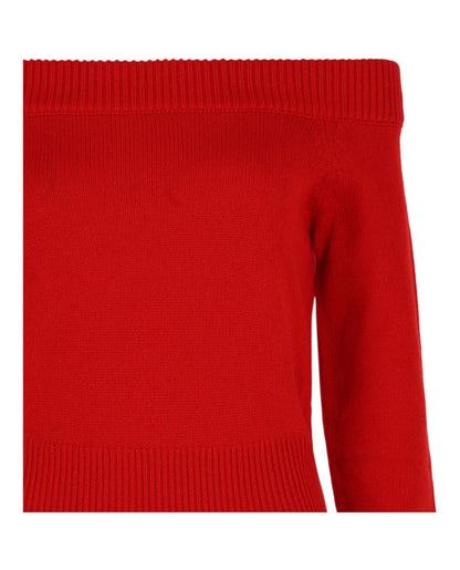 Alexander McQueen Off-the-Shoulder Wool and Cashmere Blend Sweater