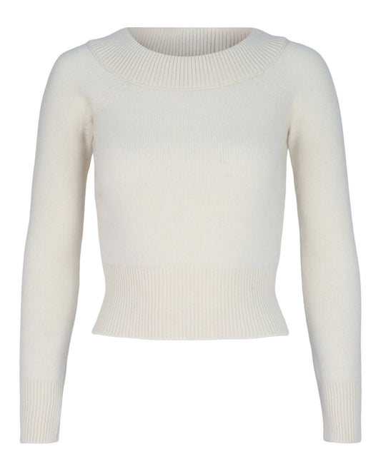 Alexander McQueen Off the Shoulder Cashmere Blend Sweater