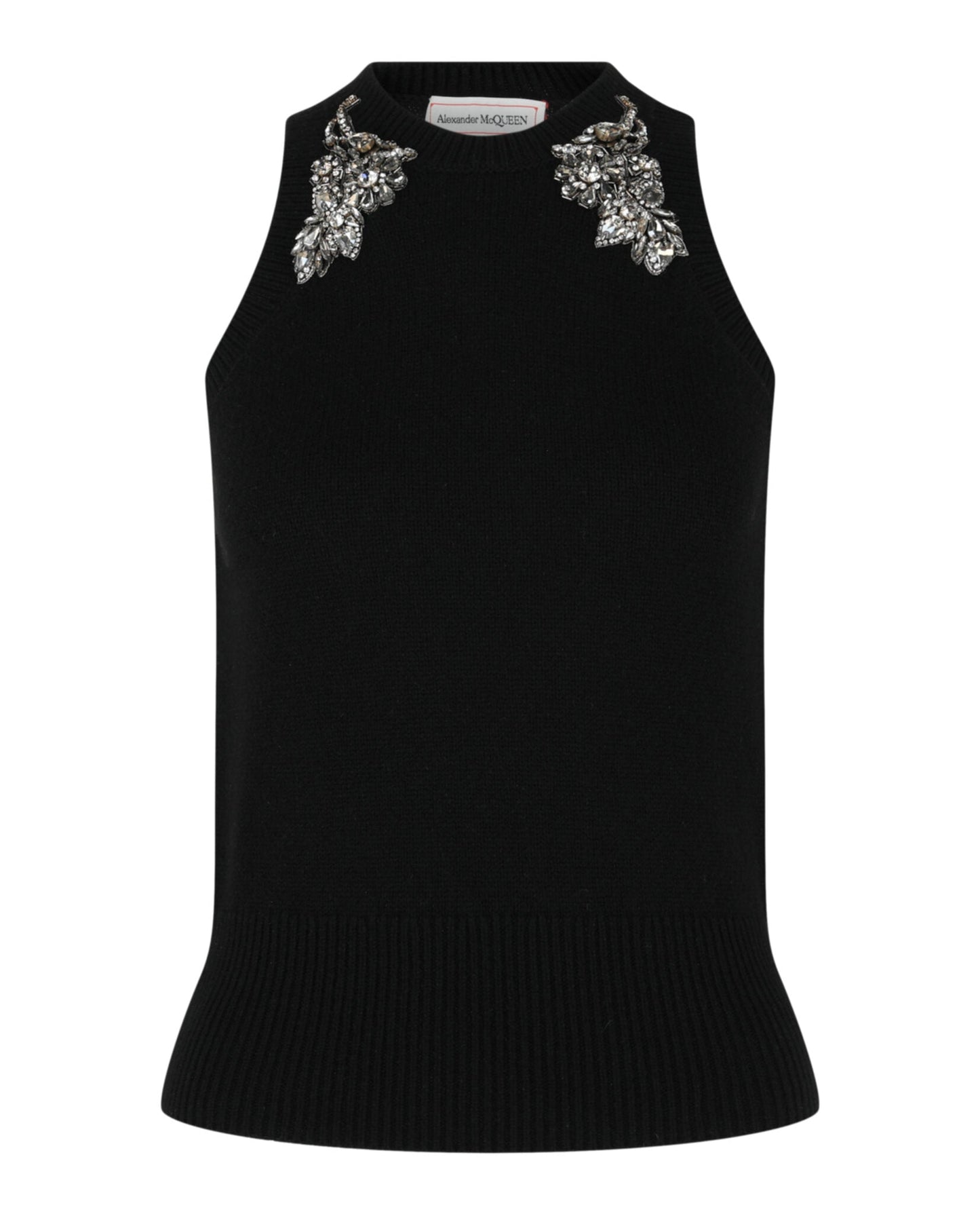 Alexander McQueen Crystal Embellished Racerback Tank Top