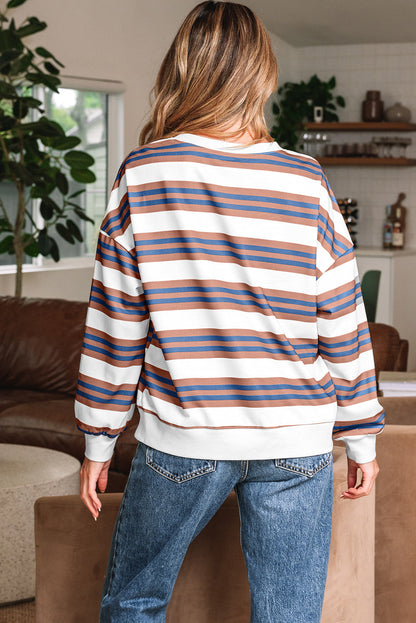 Threaded Pear Marlowe Stripe Drop Shoulder Pullover