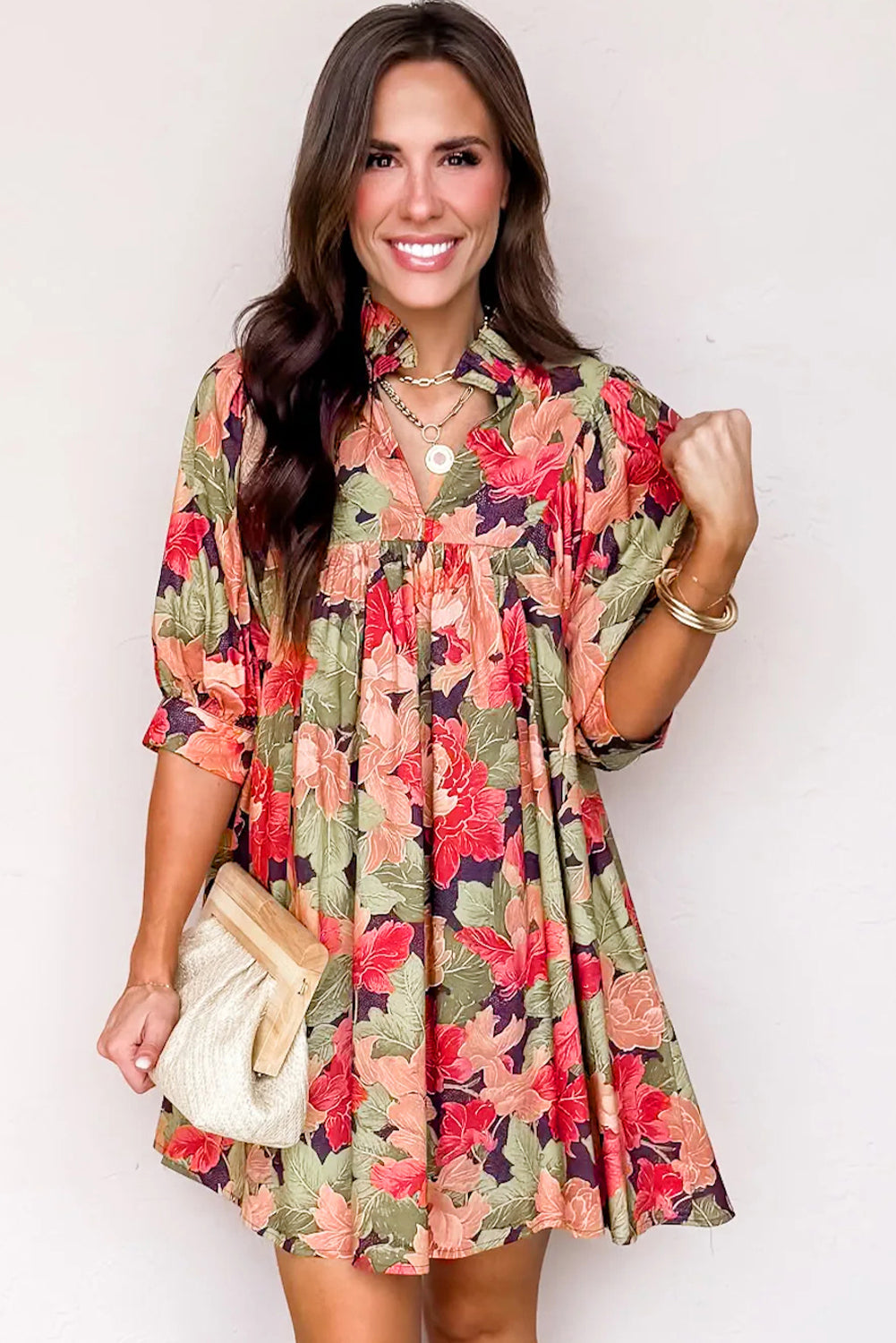Threaded Pear Annika Half Sleeve Mini Dress