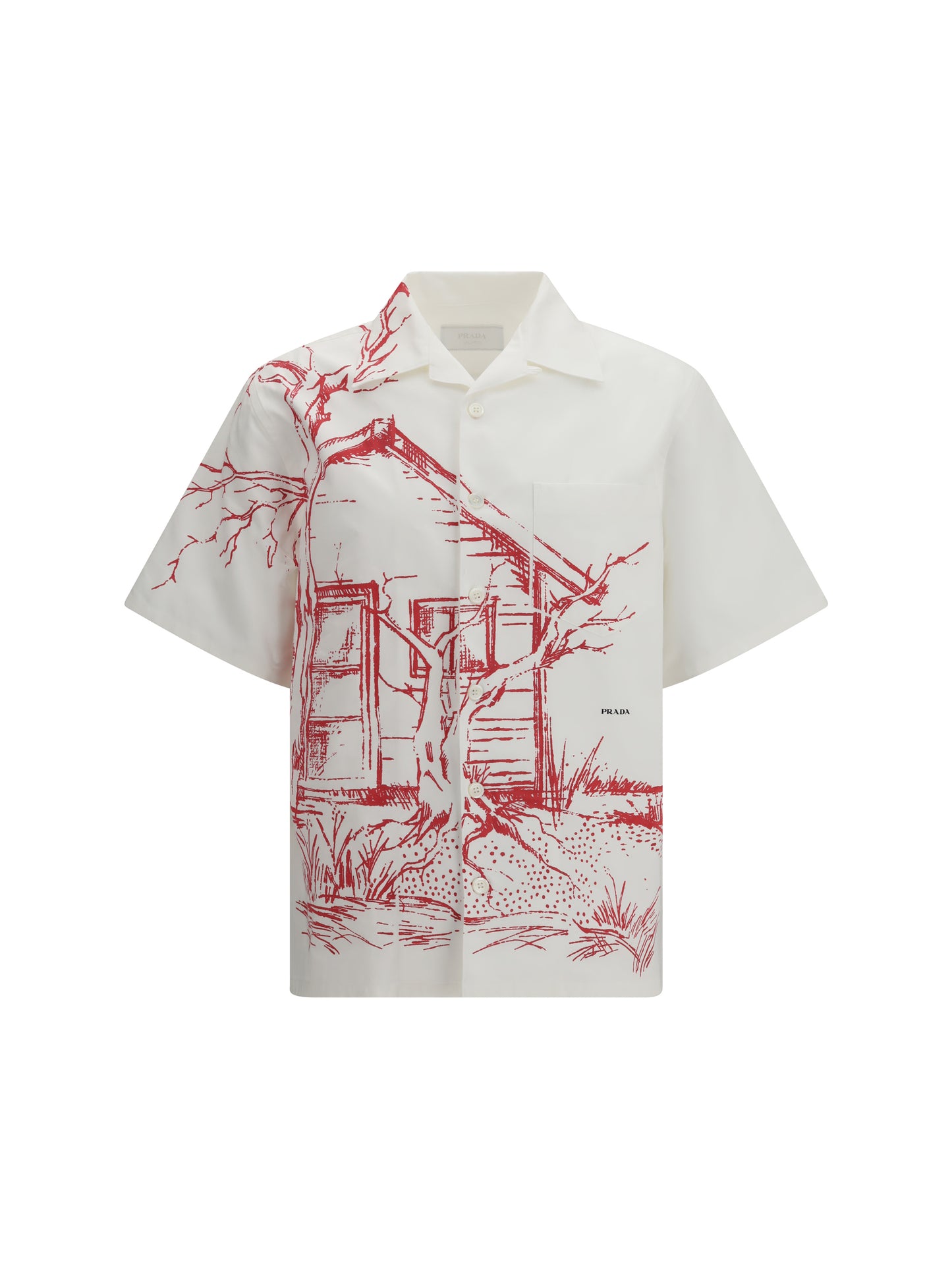 Bowling Shirt Cabin Print Red