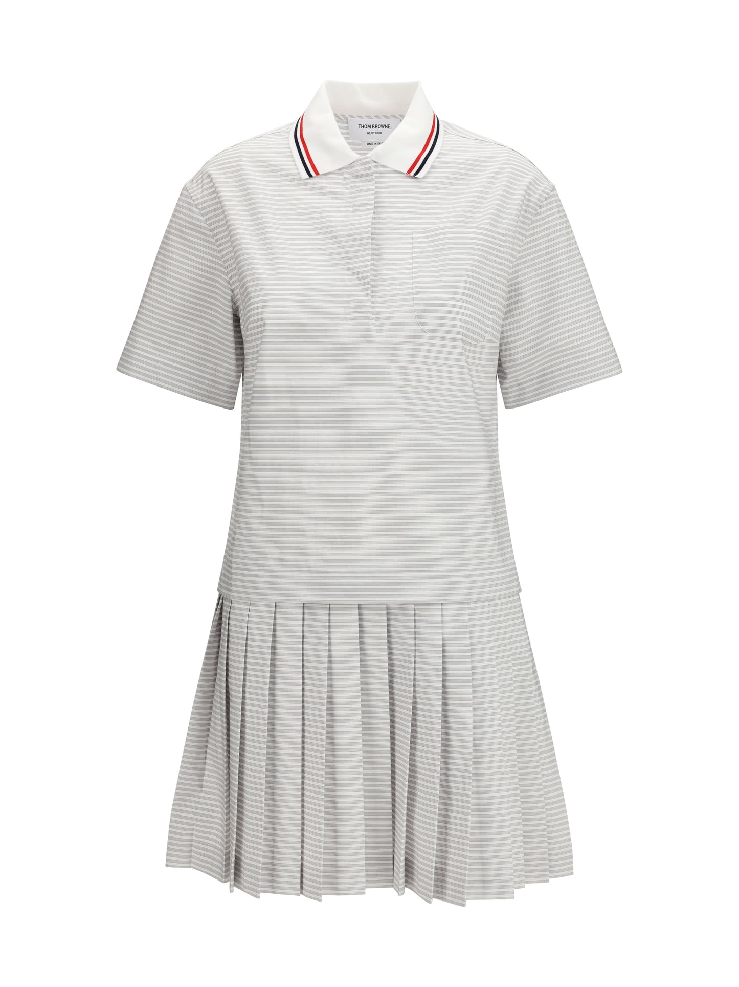 Cotton Polo Dress Medium Grey