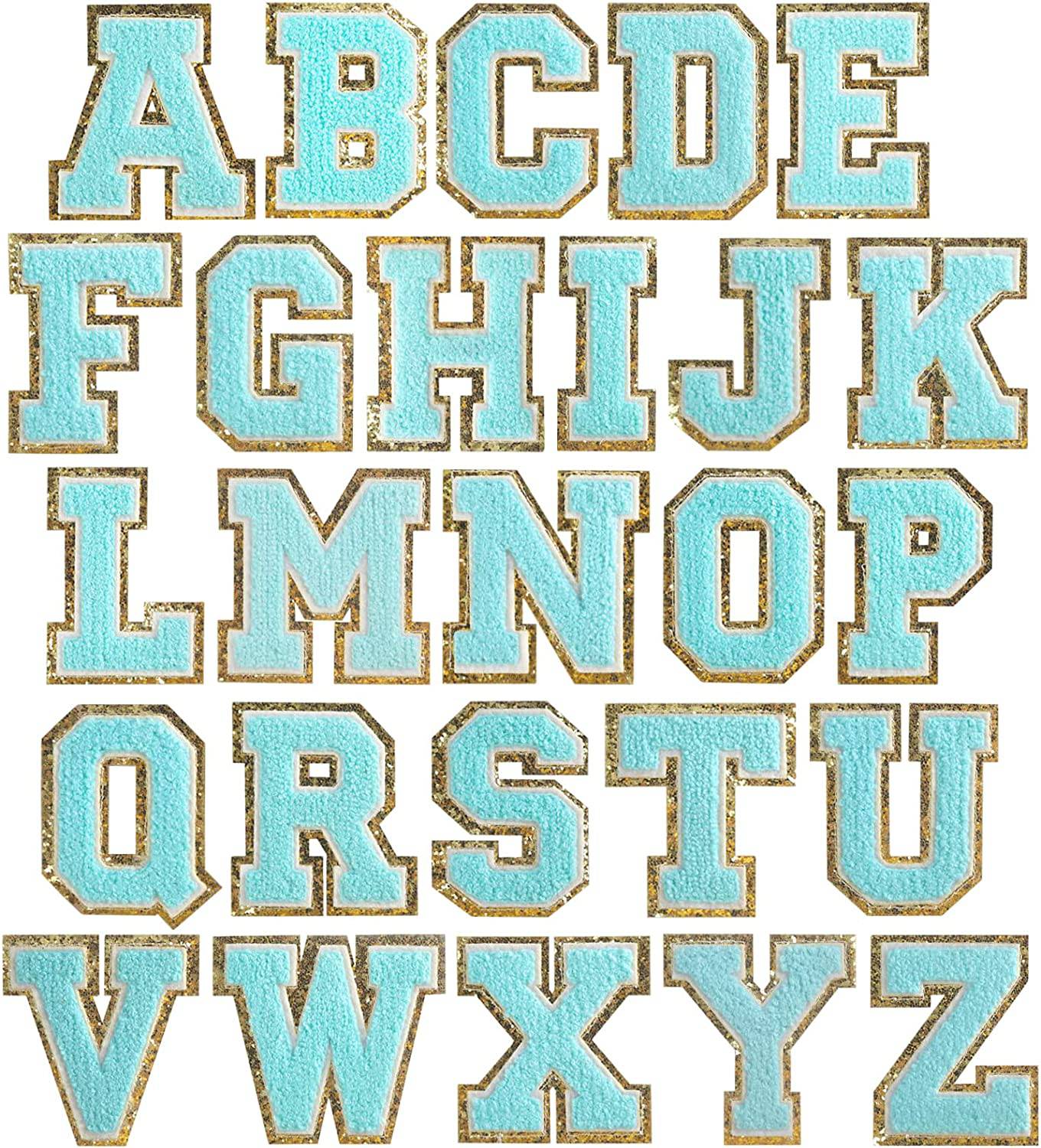 Blue Self Adhesive Chenille Letters Patches - Blue / B