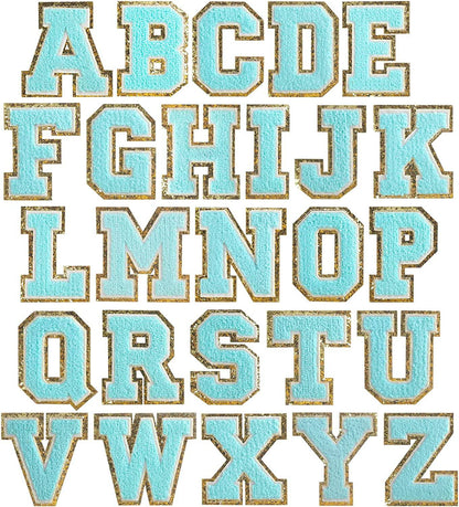 Blue Self Adhesive Chenille Letters Patches - Blue / B