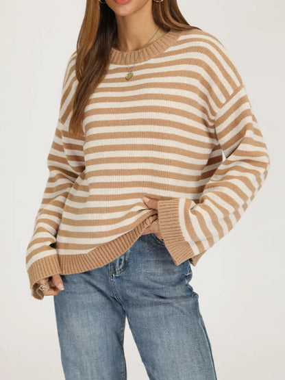 Striped Dropped Shoulder Sweater