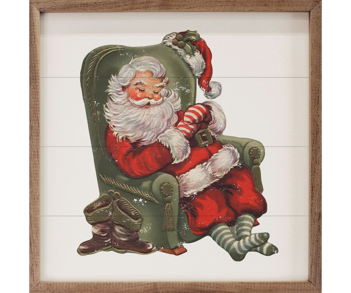 Kendrick Home Sleeping Santa Green Chair