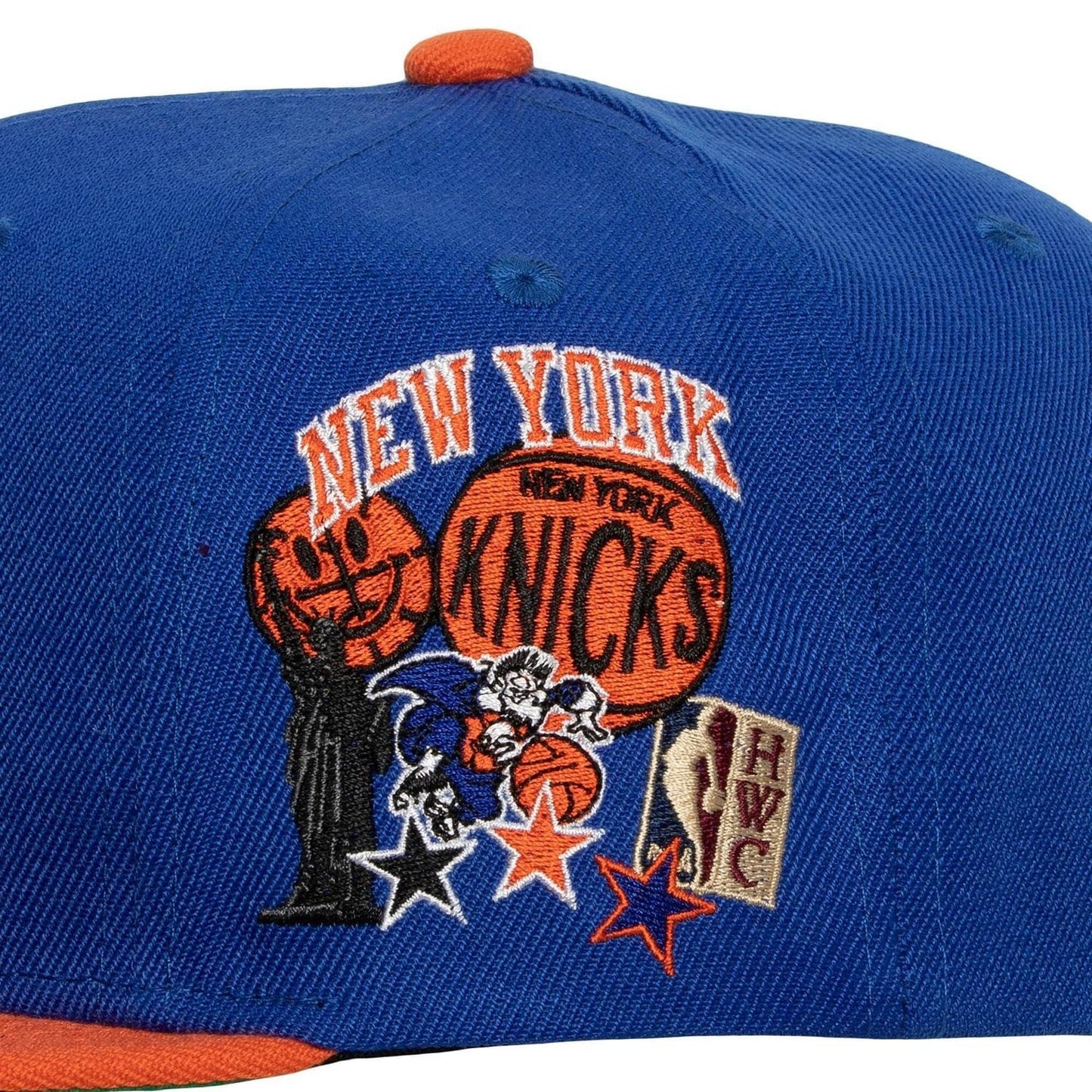 Men's Mitchell & Ness NBA Patch Overload Snapback Hwc Knicks - Blue-Orange