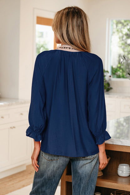 Threaded Pear Soraya Flounced Bracelet Sleeve Blouse