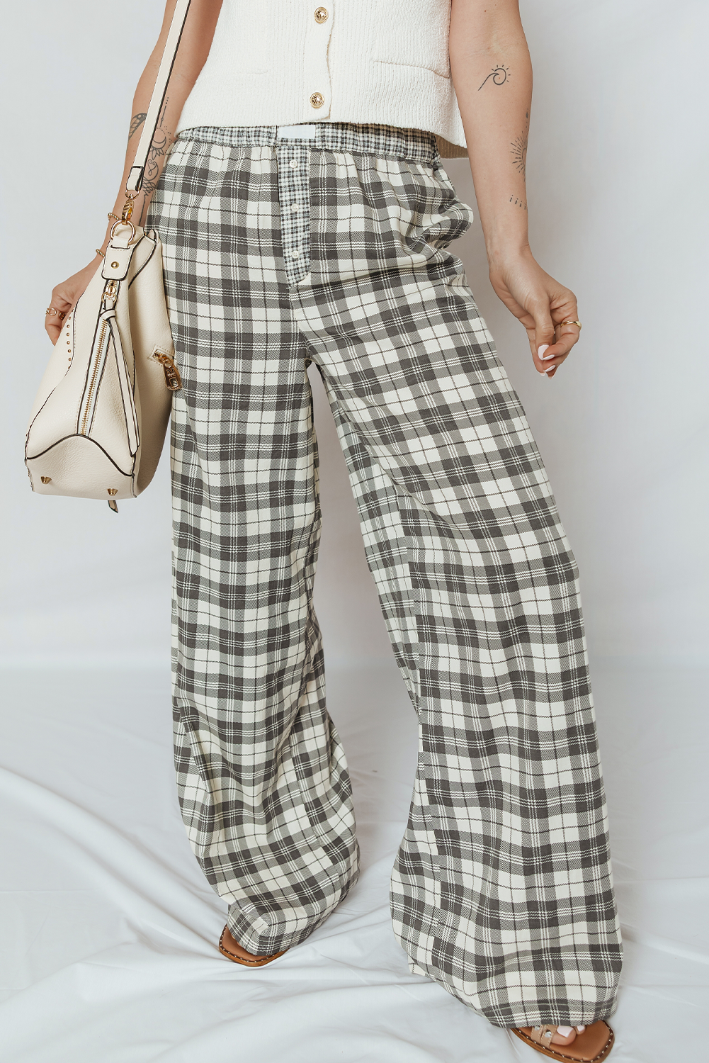 Threaded Pear Chana Wide Leg Casual Pants