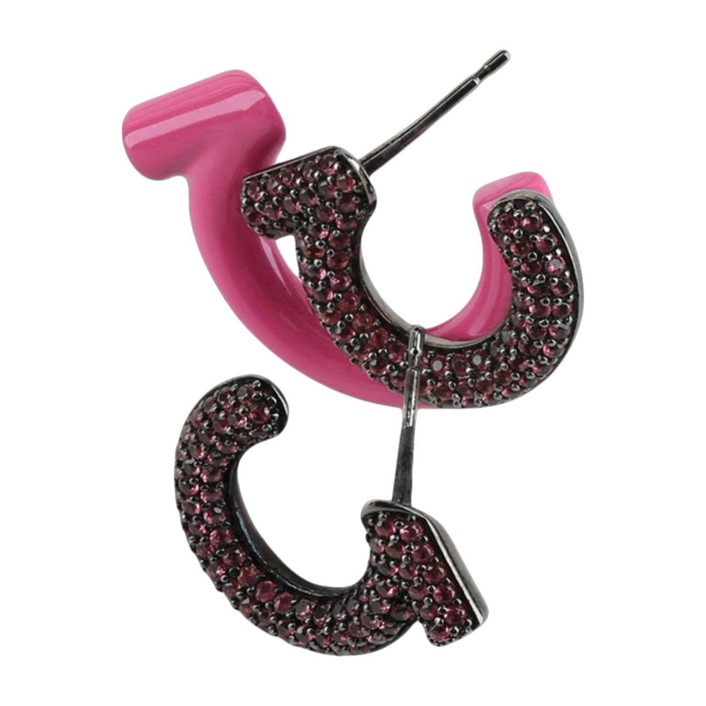 Ferragamo Crystal-Embellished Gancini Half-Hoop Earrings