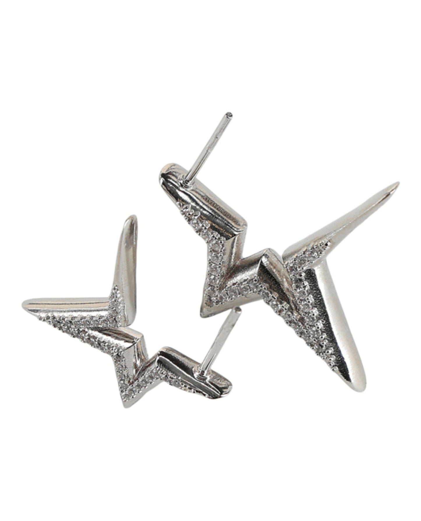 Ferragamo Crystal-Embellished Asymmetrical Star Earrings