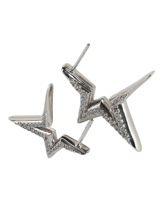 Ferragamo Crystal-Embellished Asymmetrical Star Earrings