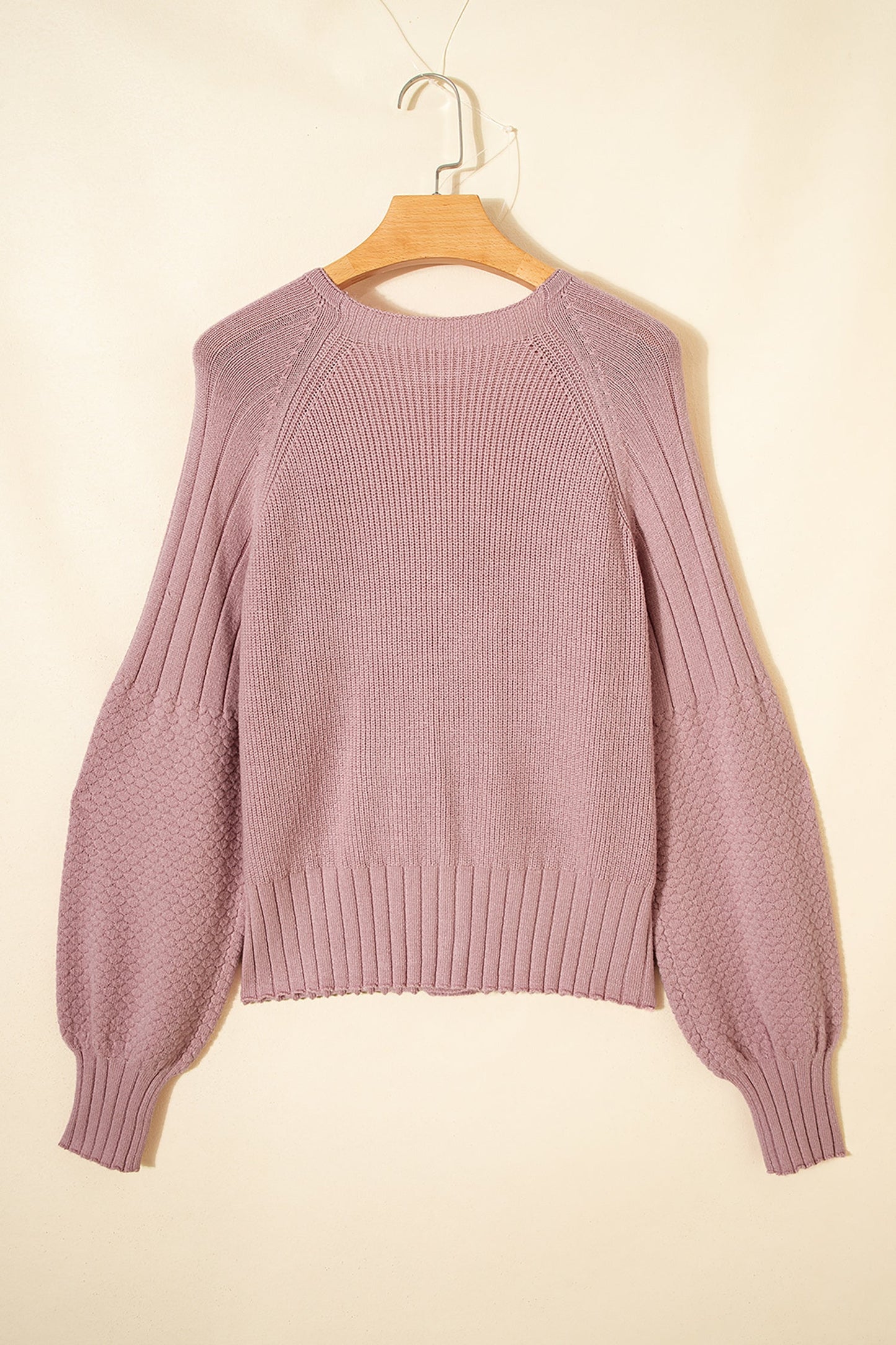 Threaded Pear Khloe Mixed Texture Knit Sweater