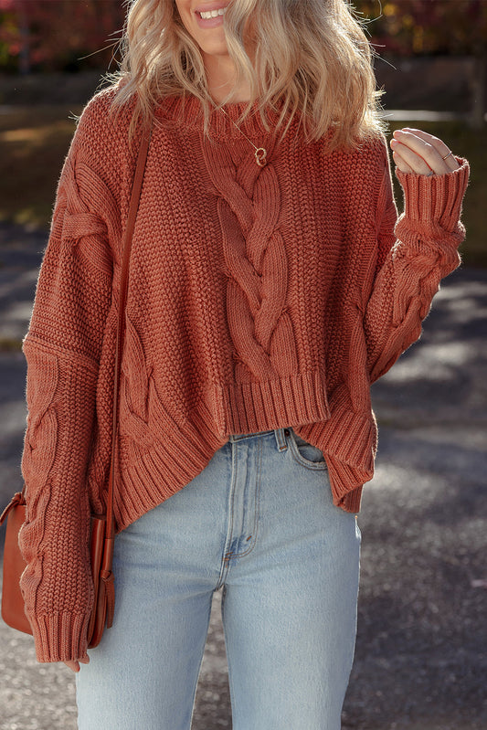 Threaded Pear Willaira Slouchy Textured Knit Sweater