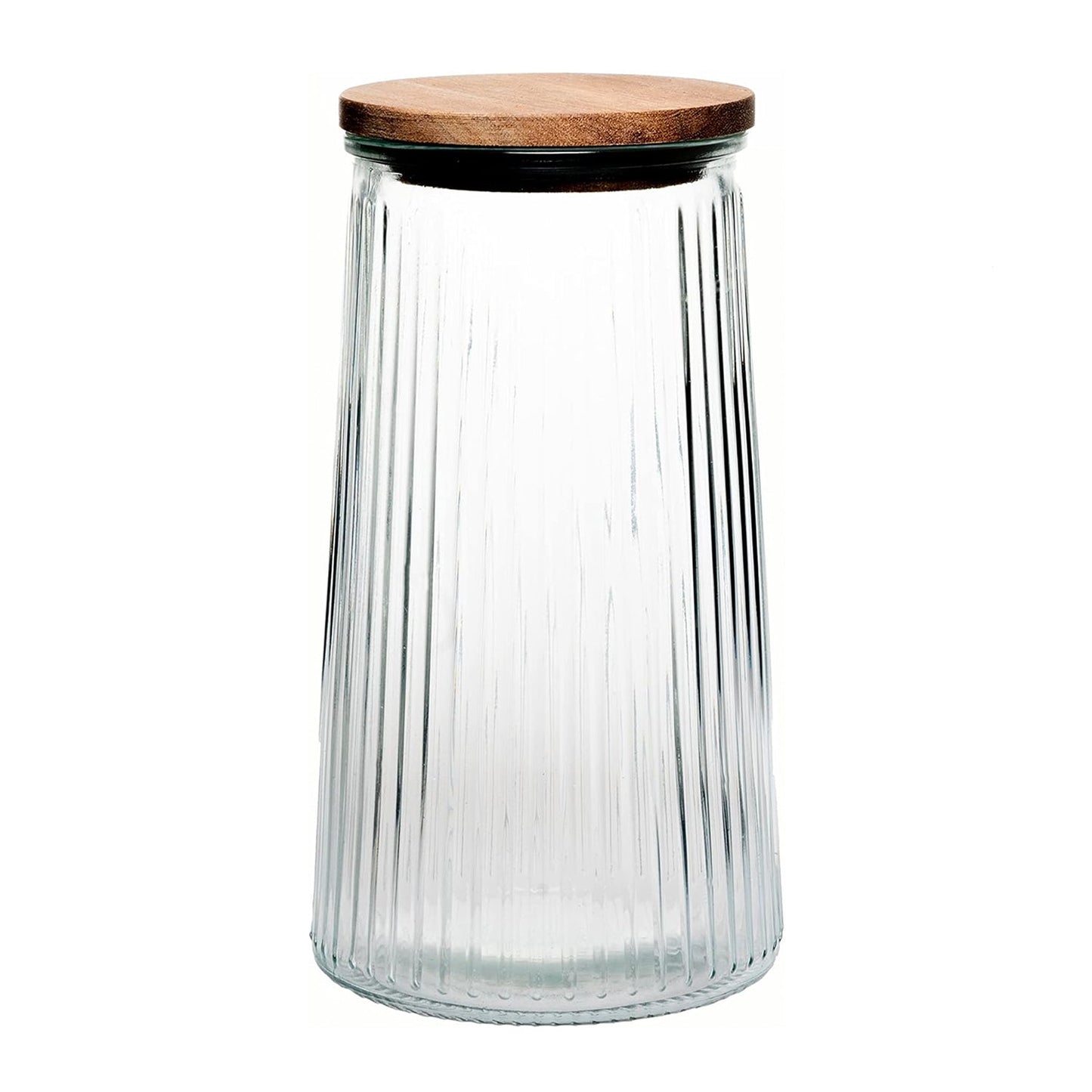 Jay Companies Glass Canisters Set Of 3 With Wooden Lids – 20.3Oz, 33.8Oz & 45.7Oz