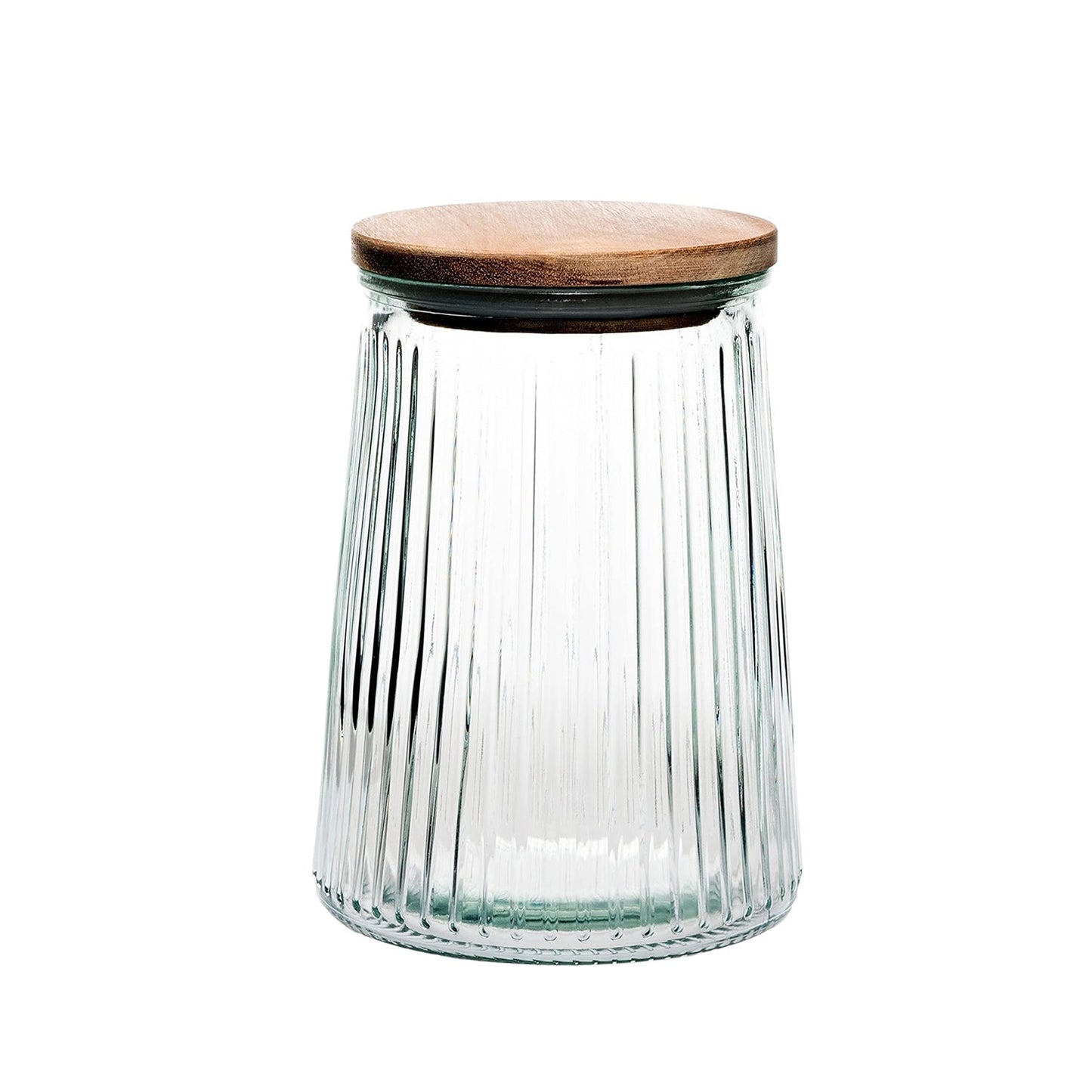Jay Companies Glass Canisters Set Of 3 With Wooden Lids – 20.3Oz, 33.8Oz & 45.7Oz