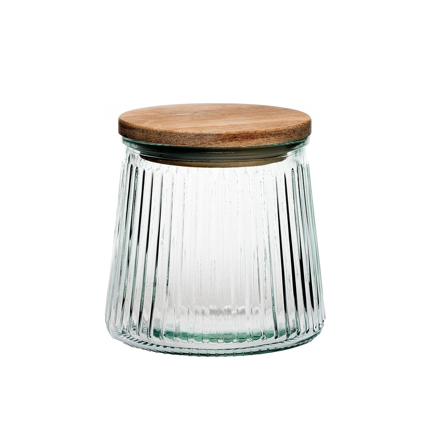 Jay Companies Glass Canisters Set Of 3 With Wooden Lids – 20.3Oz, 33.8Oz & 45.7Oz