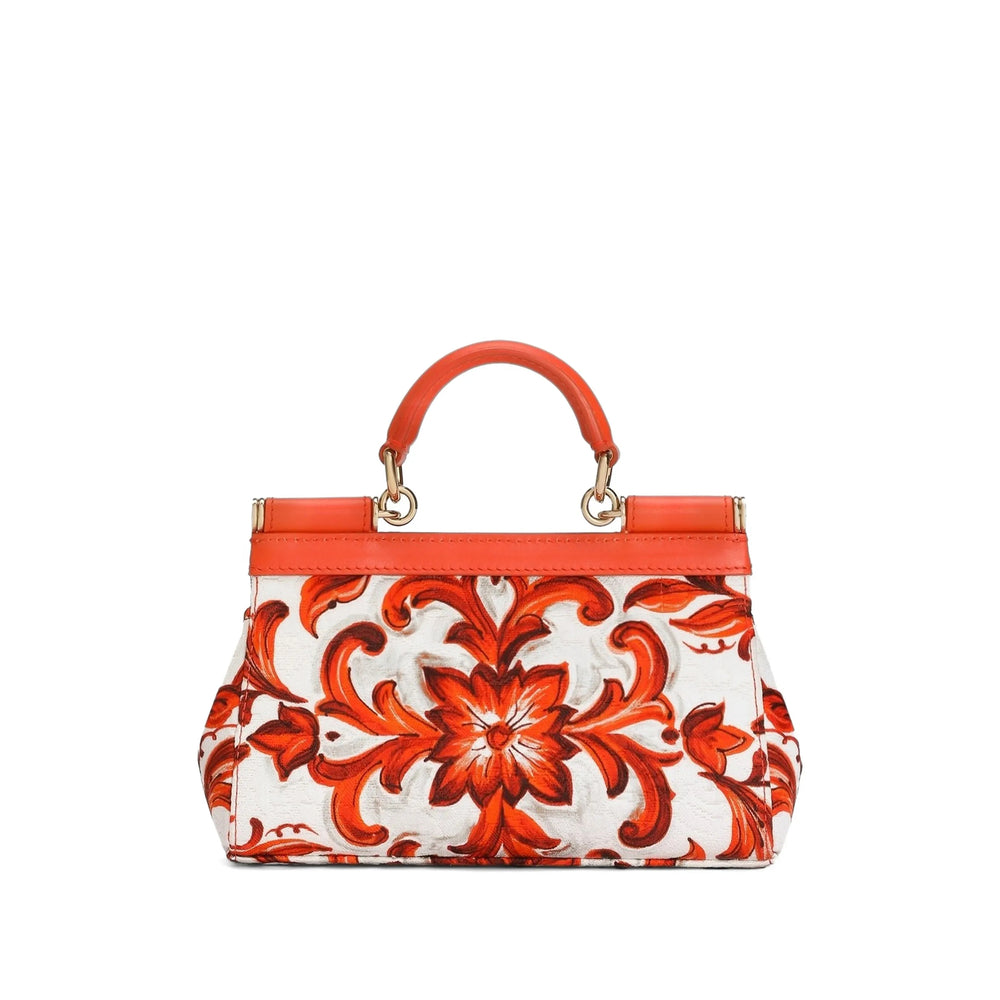 Leather Tote Bag Red/White
