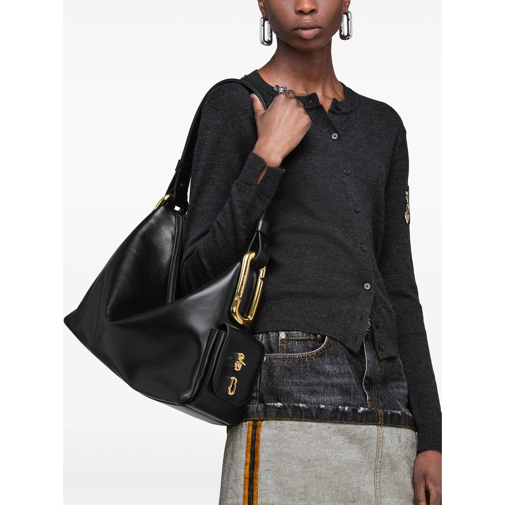 Shoulder Bag Black Calf Leather