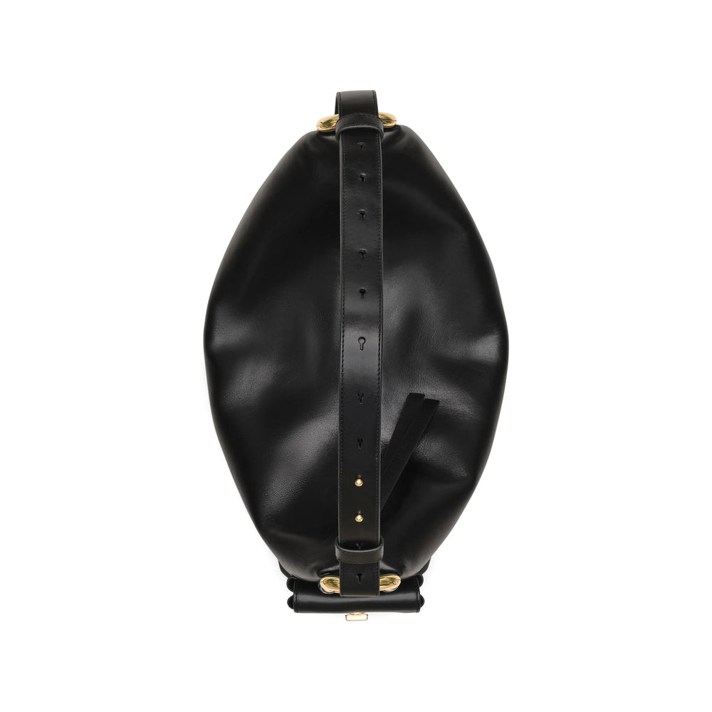 Shoulder Bag Black Calf Leather