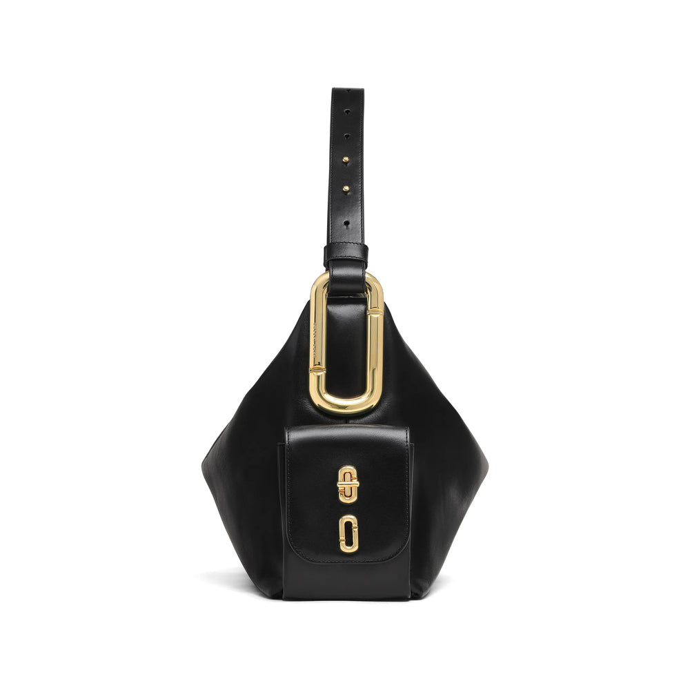 Shoulder Bag Black Calf Leather