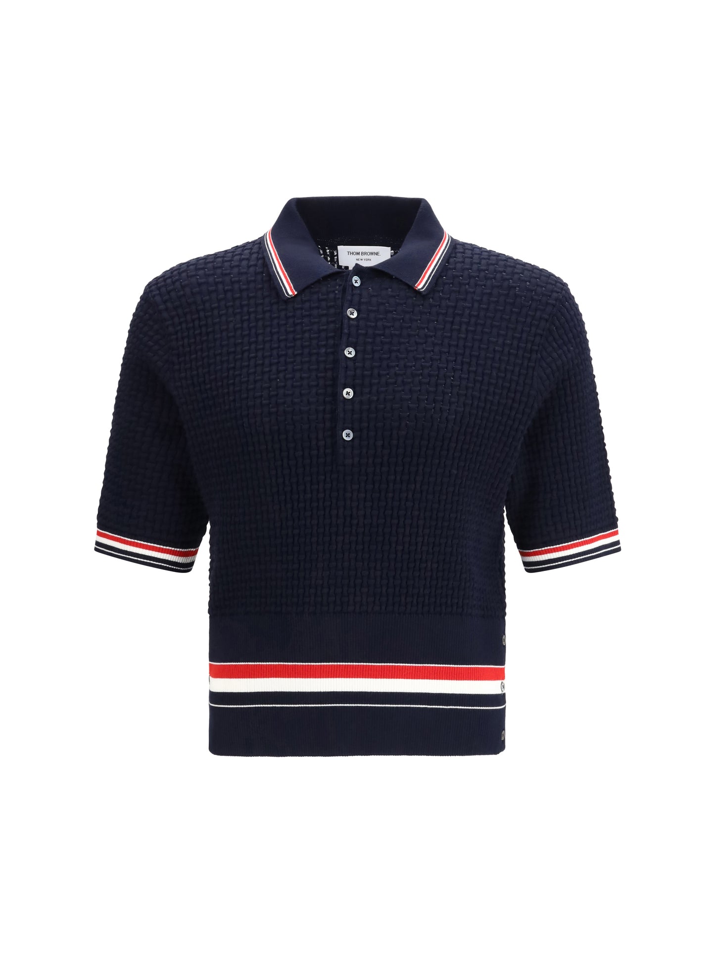 Polo Shirt Woven Cotton Navy