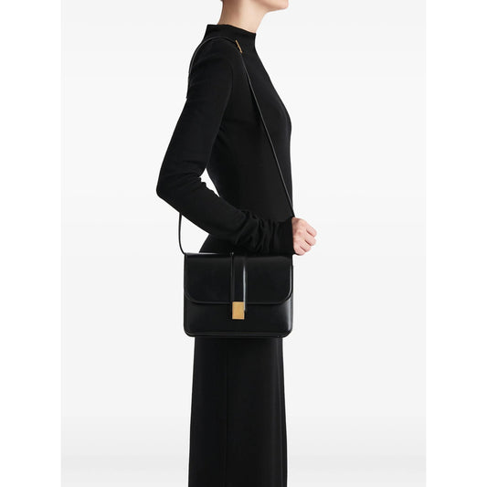 Top-Handle Calfskin Satchel Black