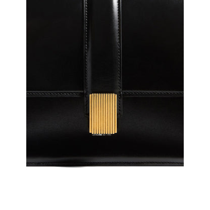 Top-Handle Calfskin Satchel Black