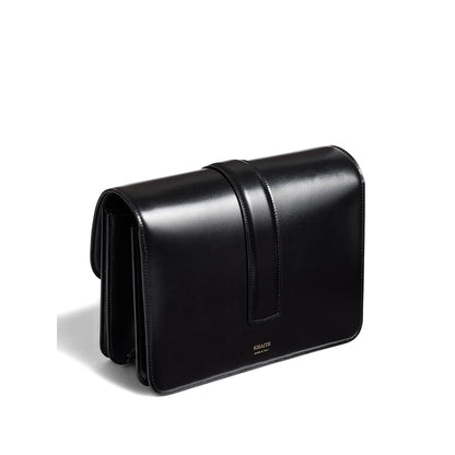Top-Handle Calfskin Satchel Black