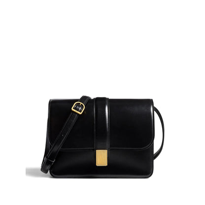 Top-Handle Calfskin Satchel Black