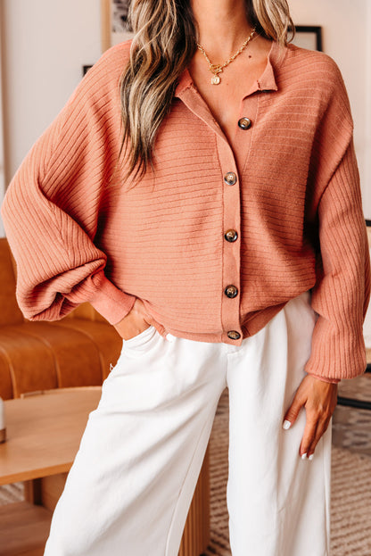 Threaded Pear Parker Button Front Dolman Sleeve Sweater Cardigan