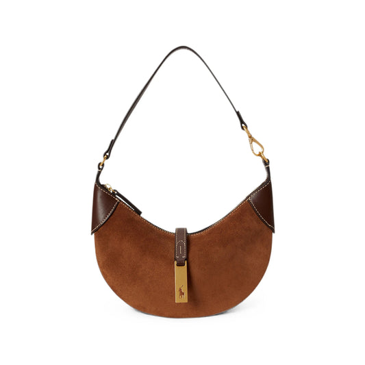 Shoulder Bag Brown Calf Suede
