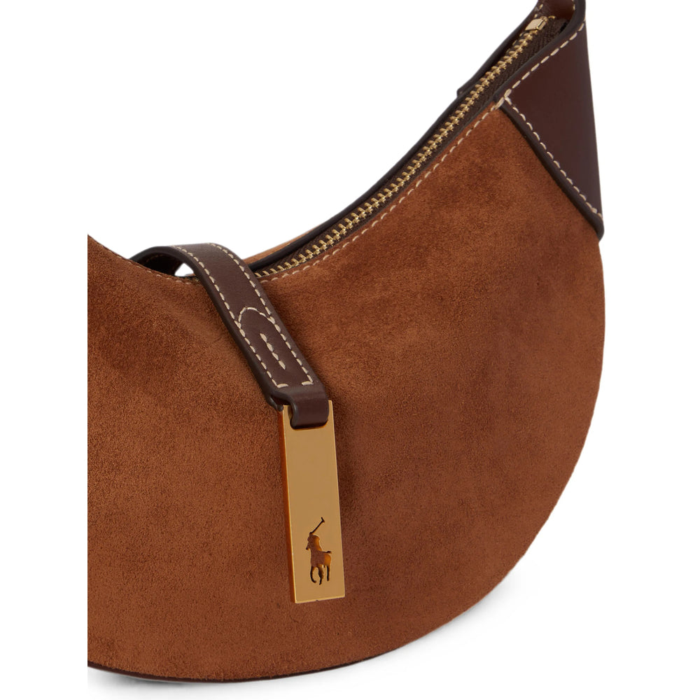 Shoulder Bag Brown Calf Suede