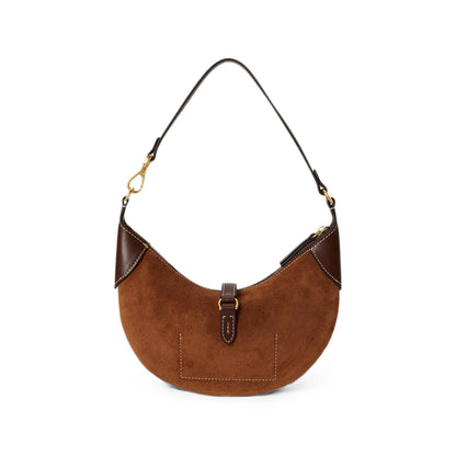 Shoulder Bag Brown Calf Suede