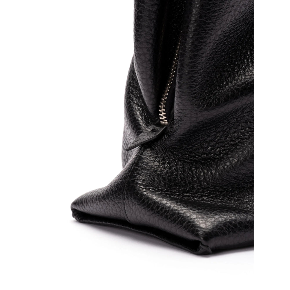Shoulder Bag Black Grained Leather
