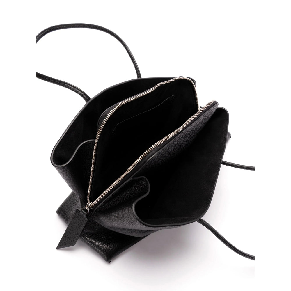 Shoulder Bag Black Grained Leather