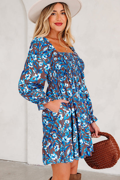 Threaded Pear Norava Ruffled Sleeve Floral Dress