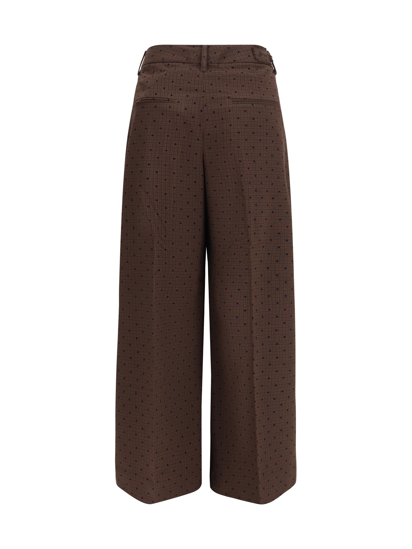 Flocked Plaid Crossover Pants Chicory Coffee