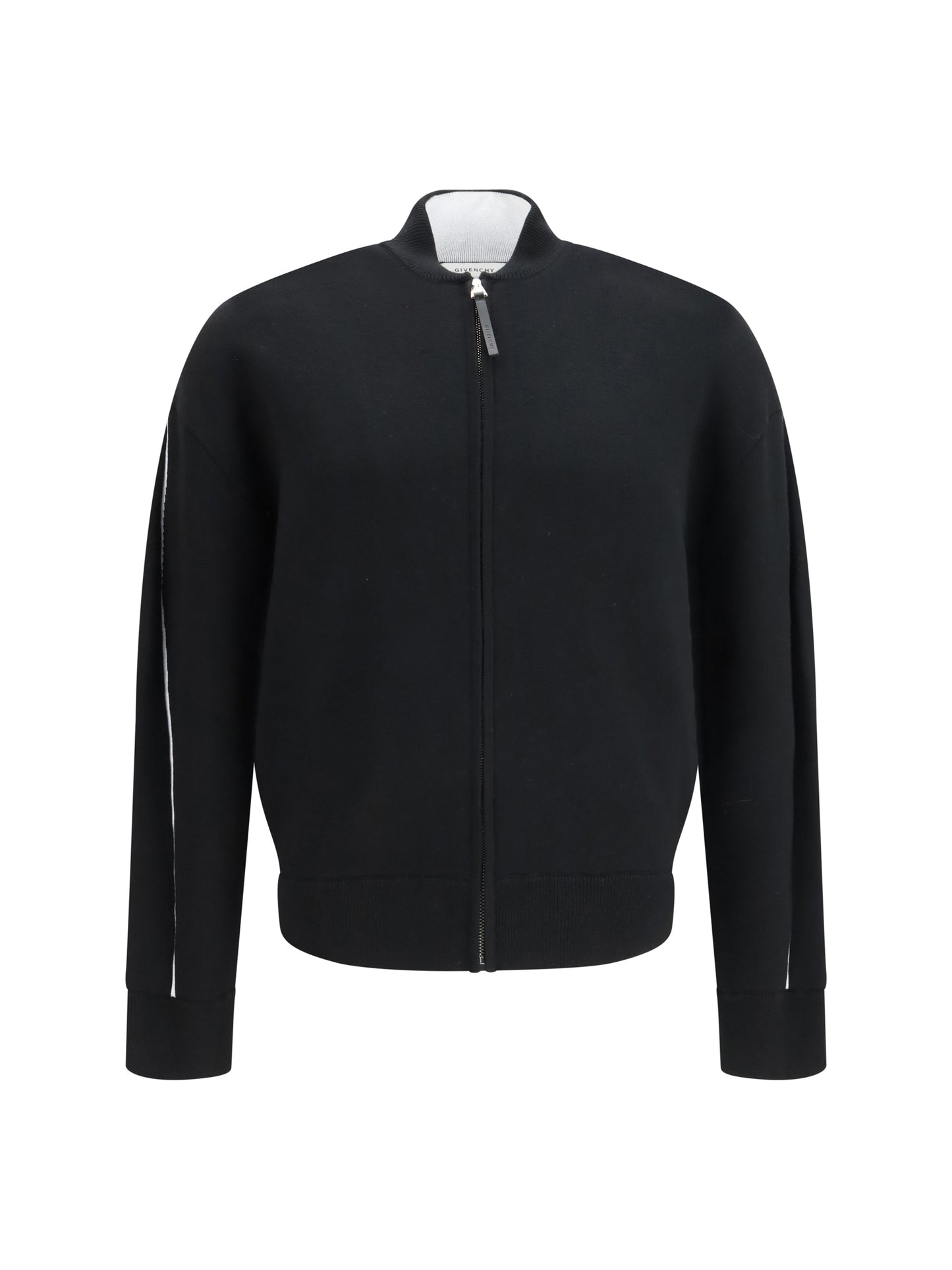 Cardigan Stretch Wool-Blend Black/White