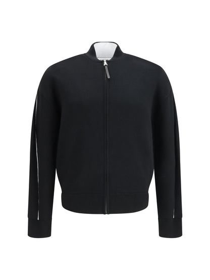 Cardigan Stretch Wool-Blend Black/White