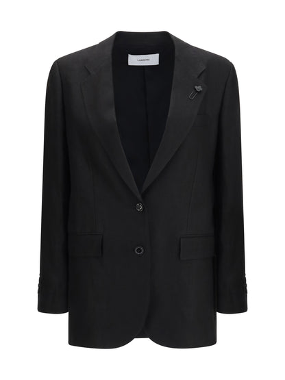 Blazer Double-Breasted Linen Black
