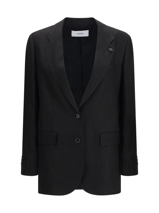 Blazer Double-Breasted Linen Black